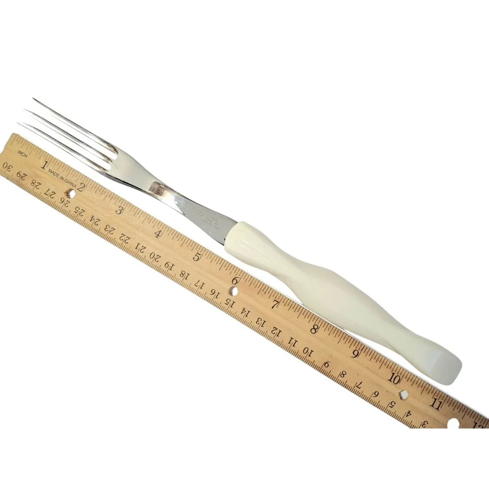 Cutco Pearl White Handle 1726 KL One Carving Fork USA Stainless Steel